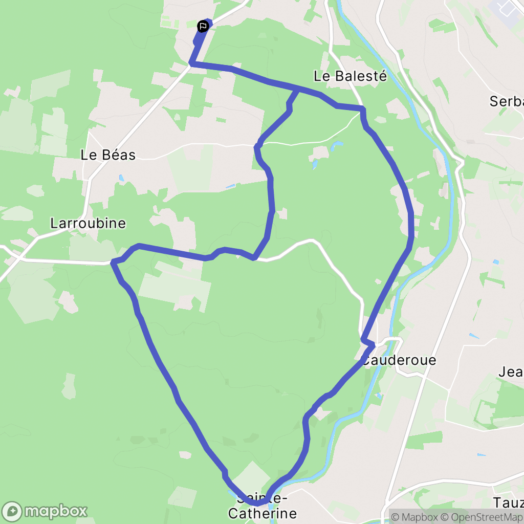 Barbaste : carte du parcours de randonnée - France