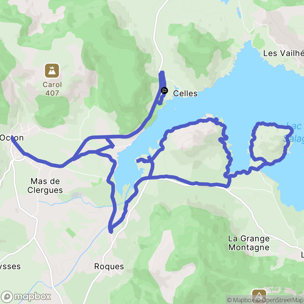 Celles : carte du parcours de randonnée - France