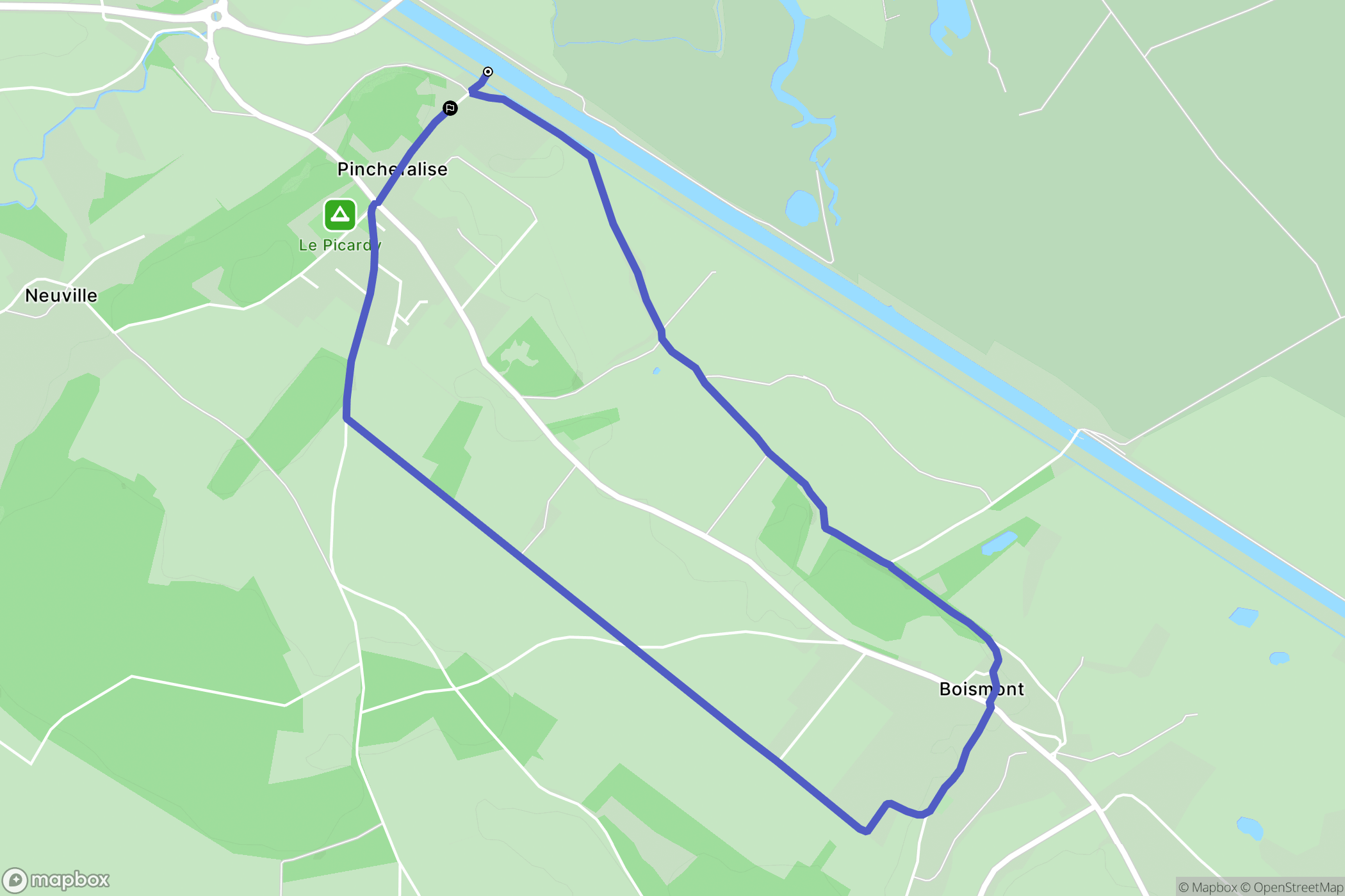 Boismont : carte du parcours de randonnée - France