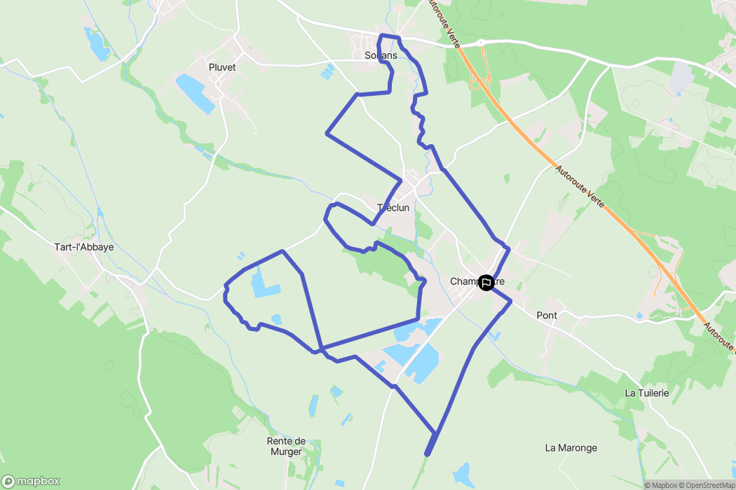 Champdôtre : carte du parcours de randonnée - France