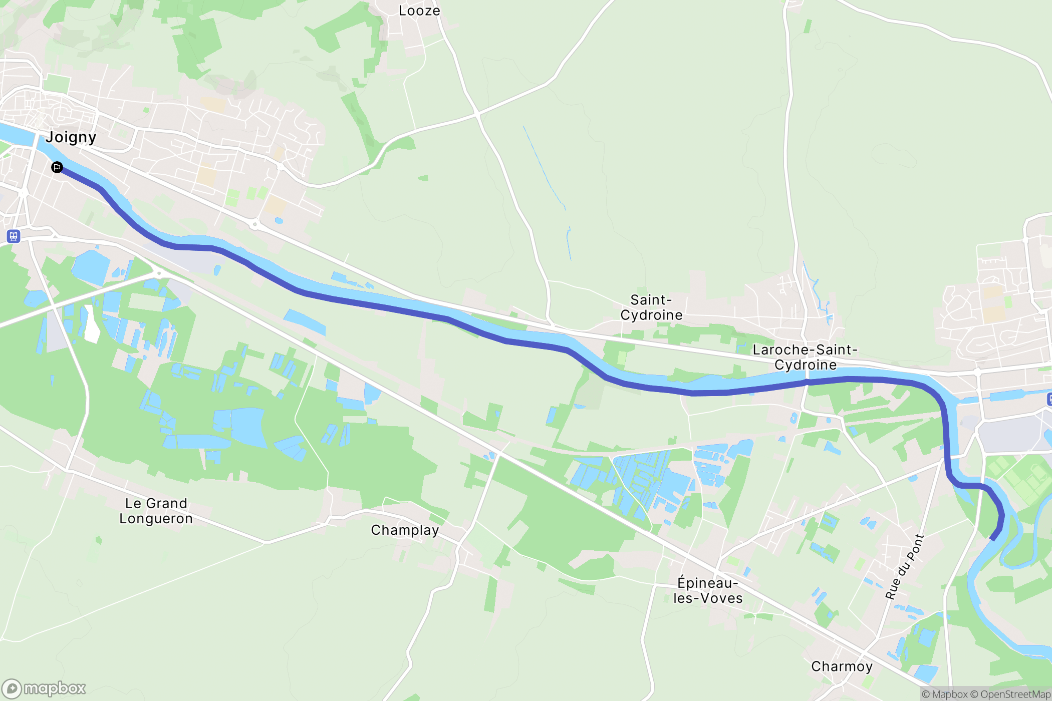 Joigny : carte du parcours de randonnée - France