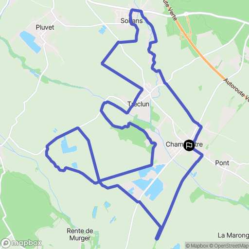 Champdôtre : carte du parcours de randonnée - France