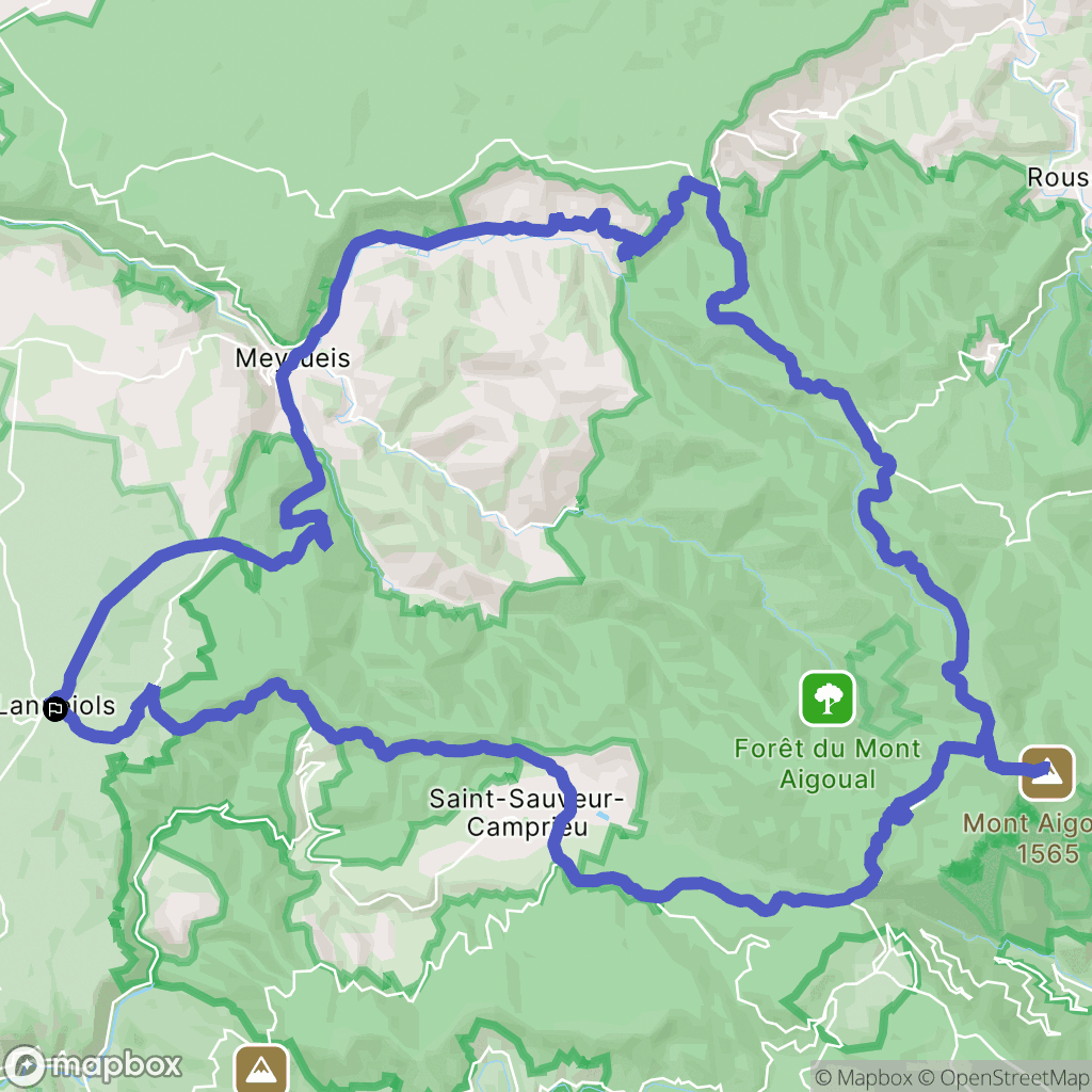 Lanuéjols : carte du parcours de randonnée - France