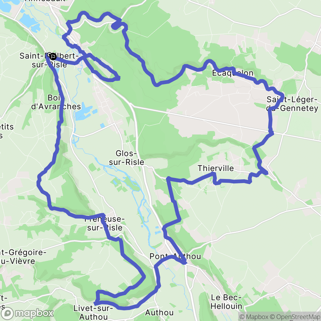 Saint-Philbert-sur-Risle : carte du parcours de randonnée - France