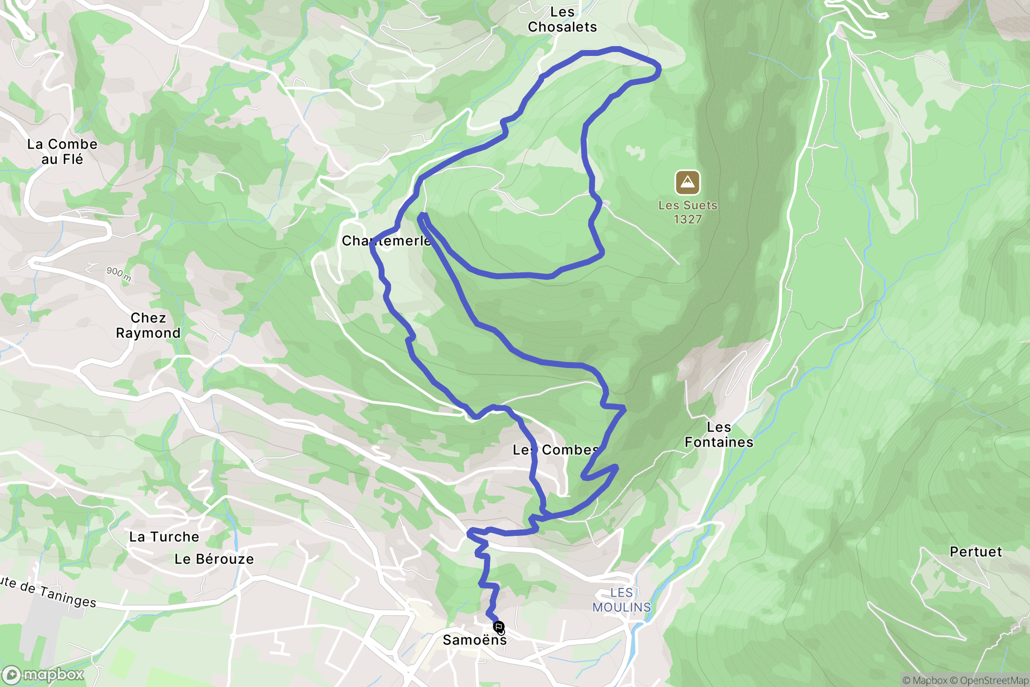 Samoëns : carte du parcours de randonnée - France