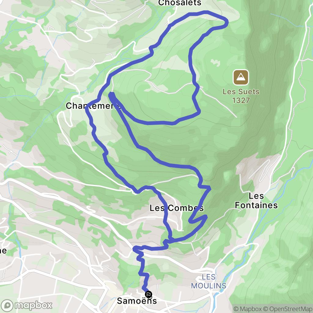 Samoëns : carte du parcours de randonnée - France