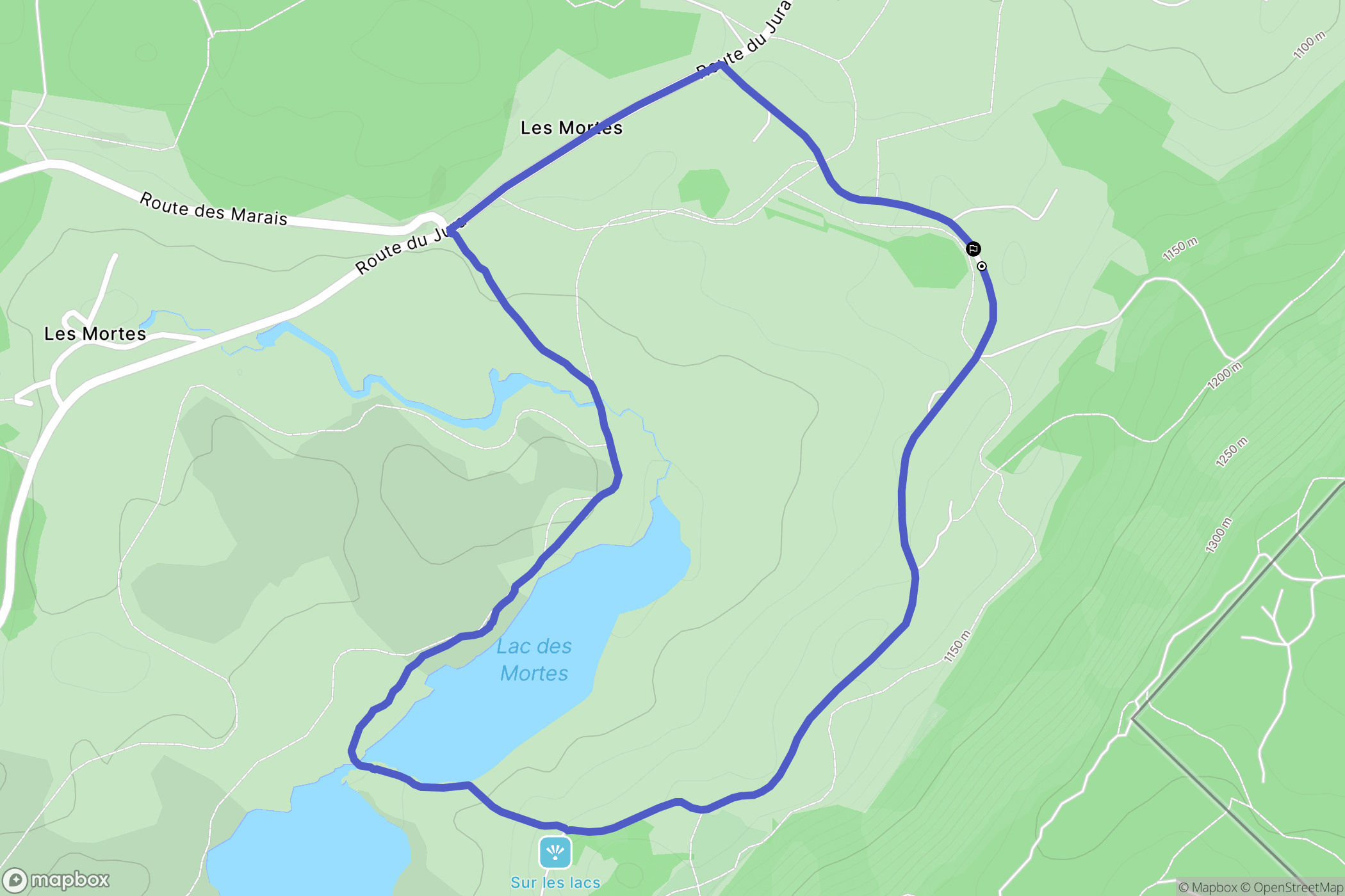Chapelle-des-Bois : carte du parcours de randonnée - France