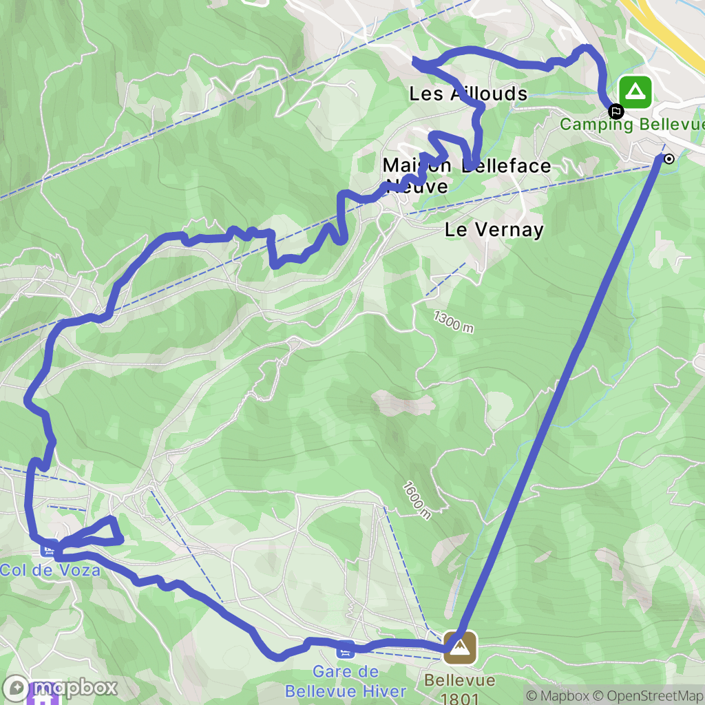 Les Houches : carte du parcours de randonnée - France
