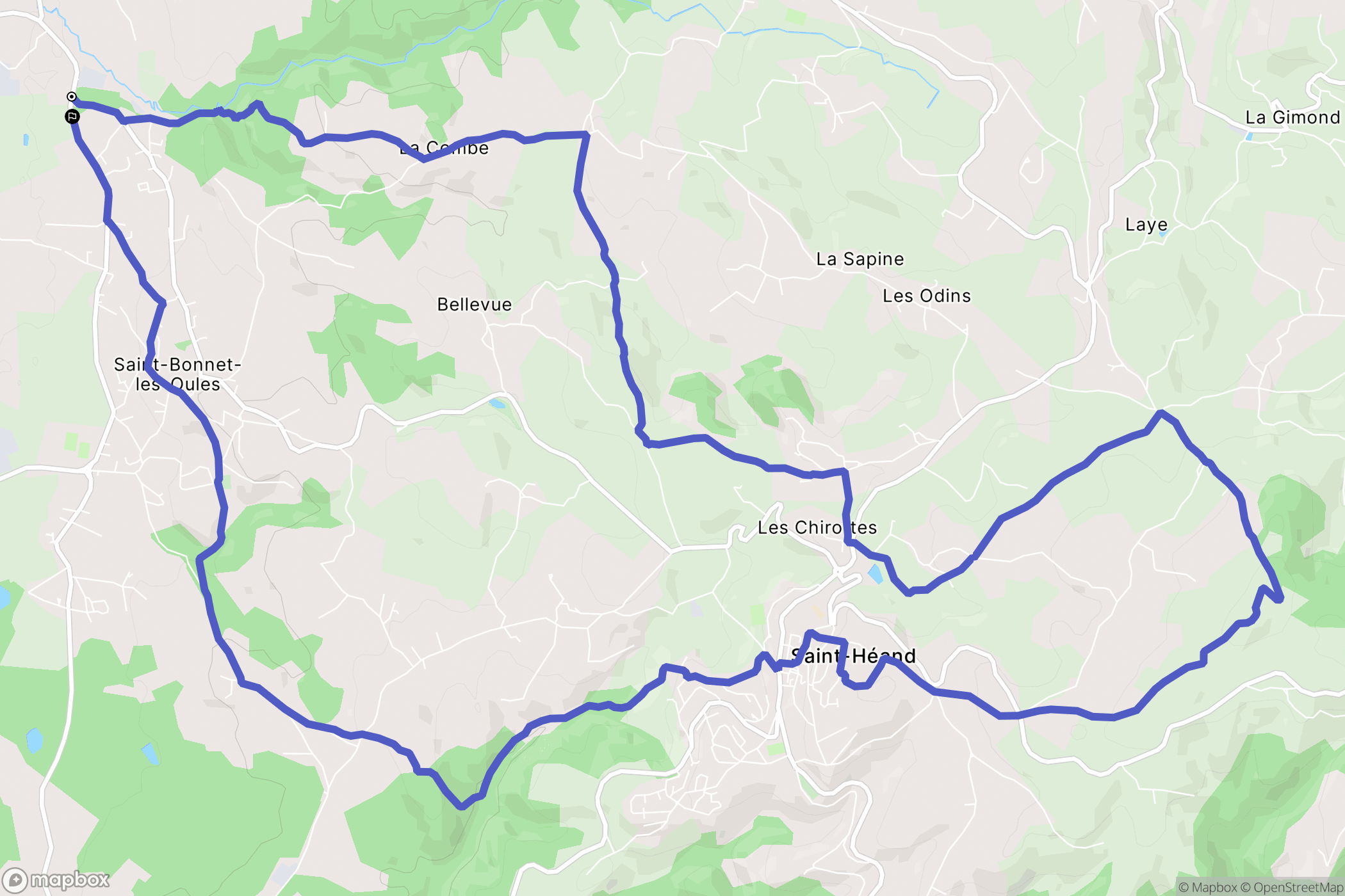 Saint-Bonnet-les-Oules : carte du parcours de randonnée - France