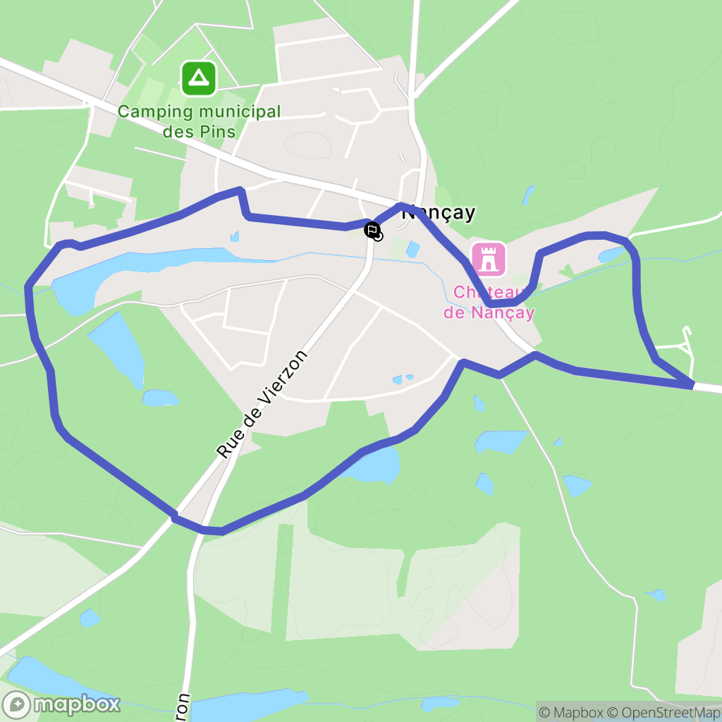 Nançay : carte du parcours de randonnée - France