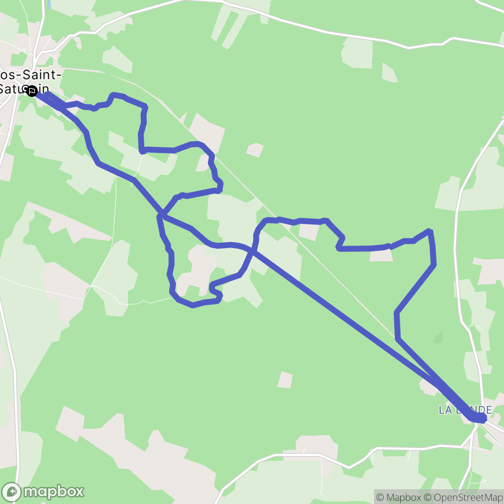 Ygos-Saint-Saturnin : carte du parcours de randonnée - France