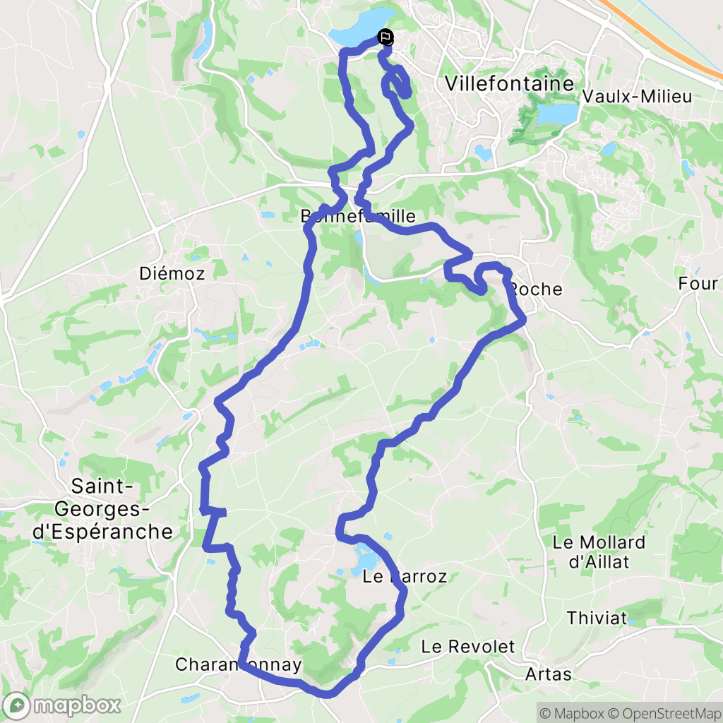 Villefontaine : carte du parcours de randonnée - France