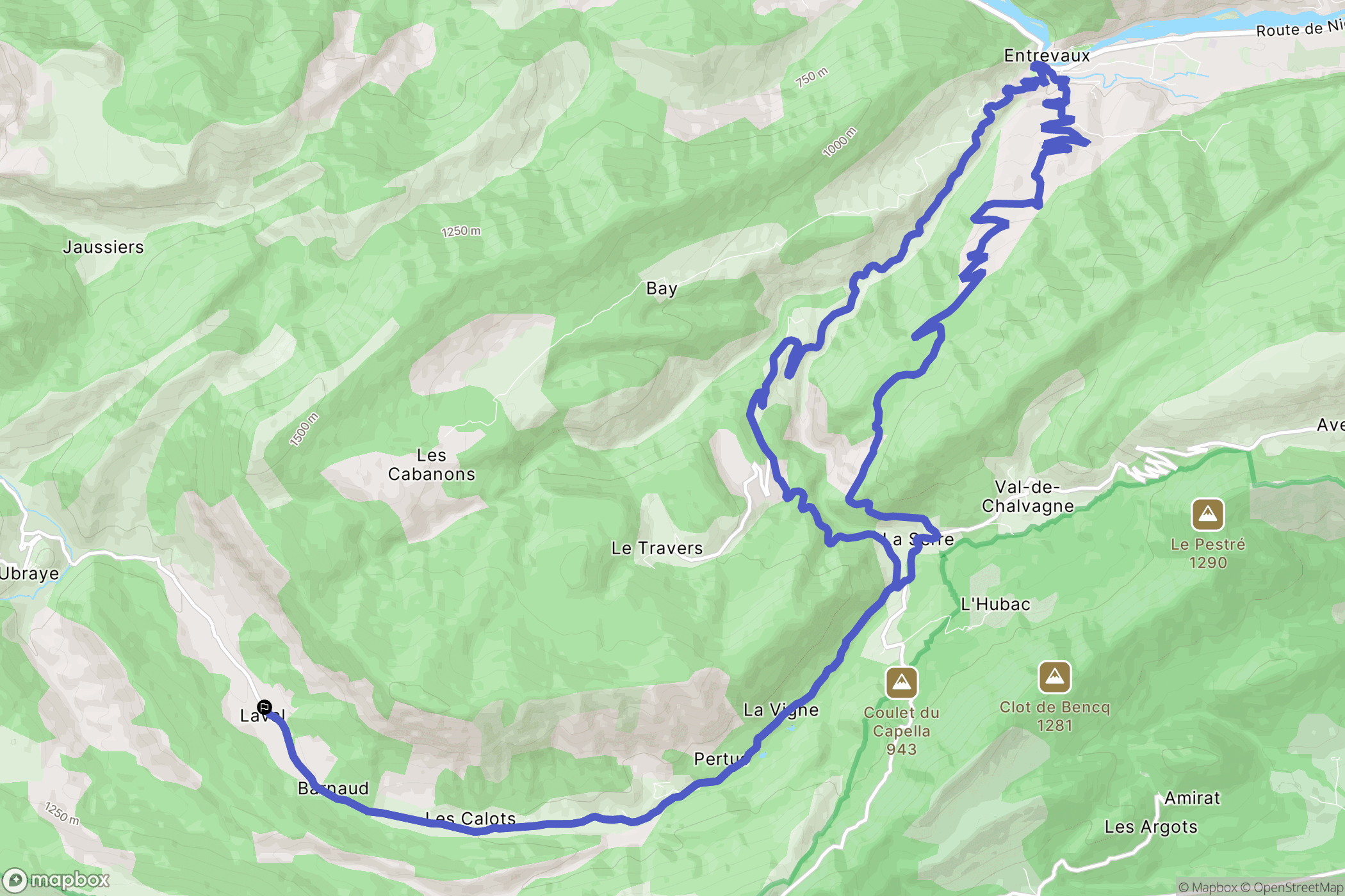 Ubraye : carte du parcours de randonnée - France