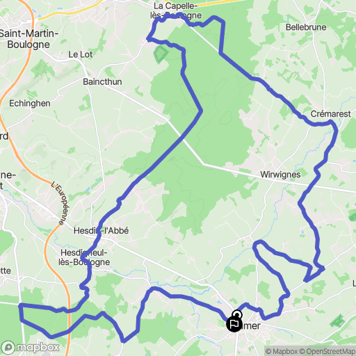 Samer : carte du parcours de randonnée - France