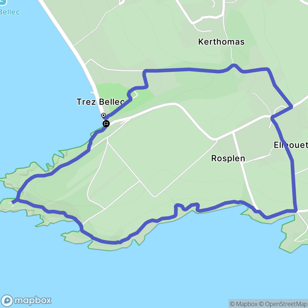Telgruc-sur-Mer : carte du parcours de randonnée - France
