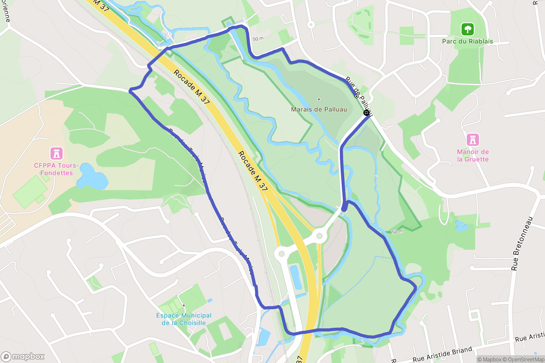 Saint-Cyr-sur-Loire : carte du parcours de randonnée - France