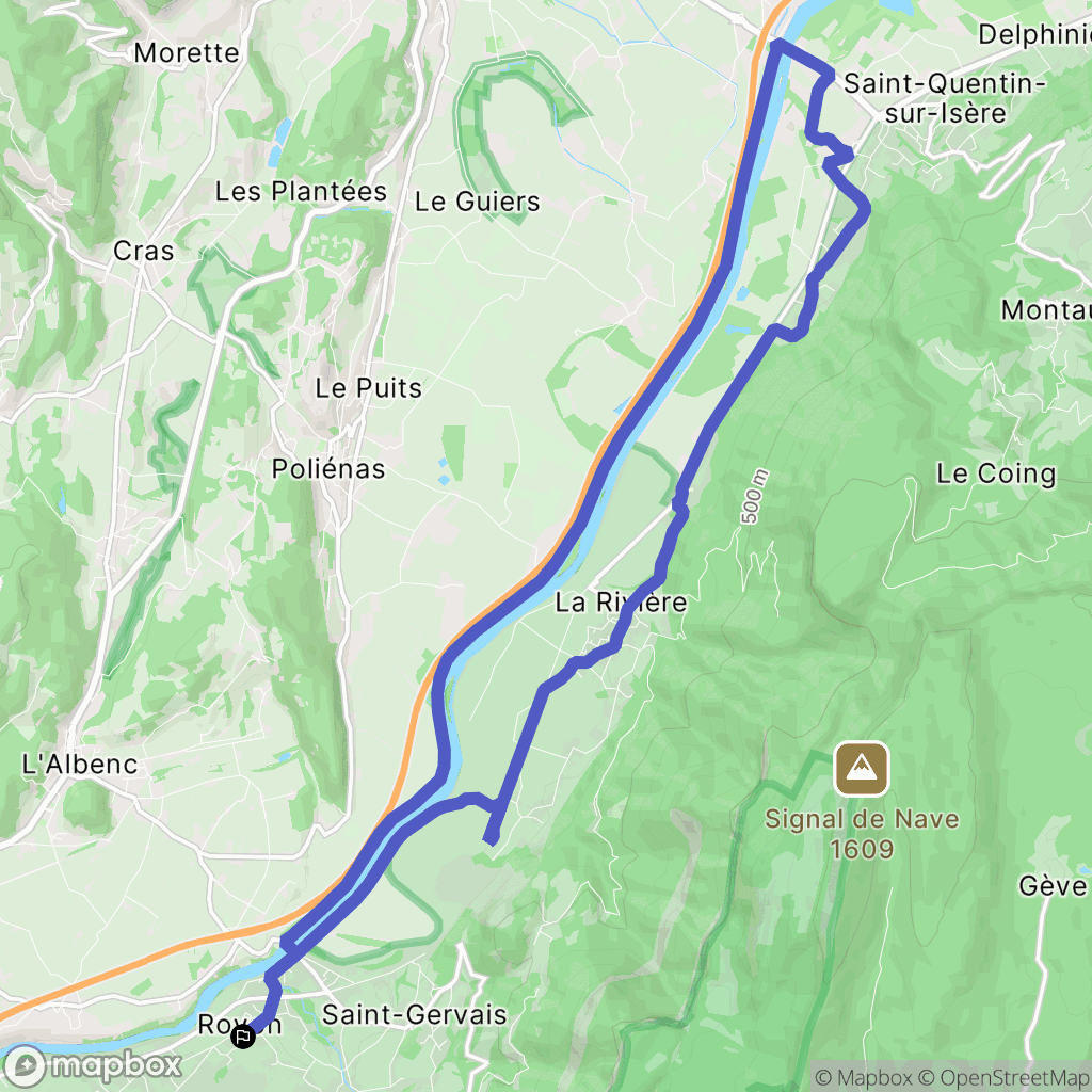 Rovon : carte du parcours de randonnée - France