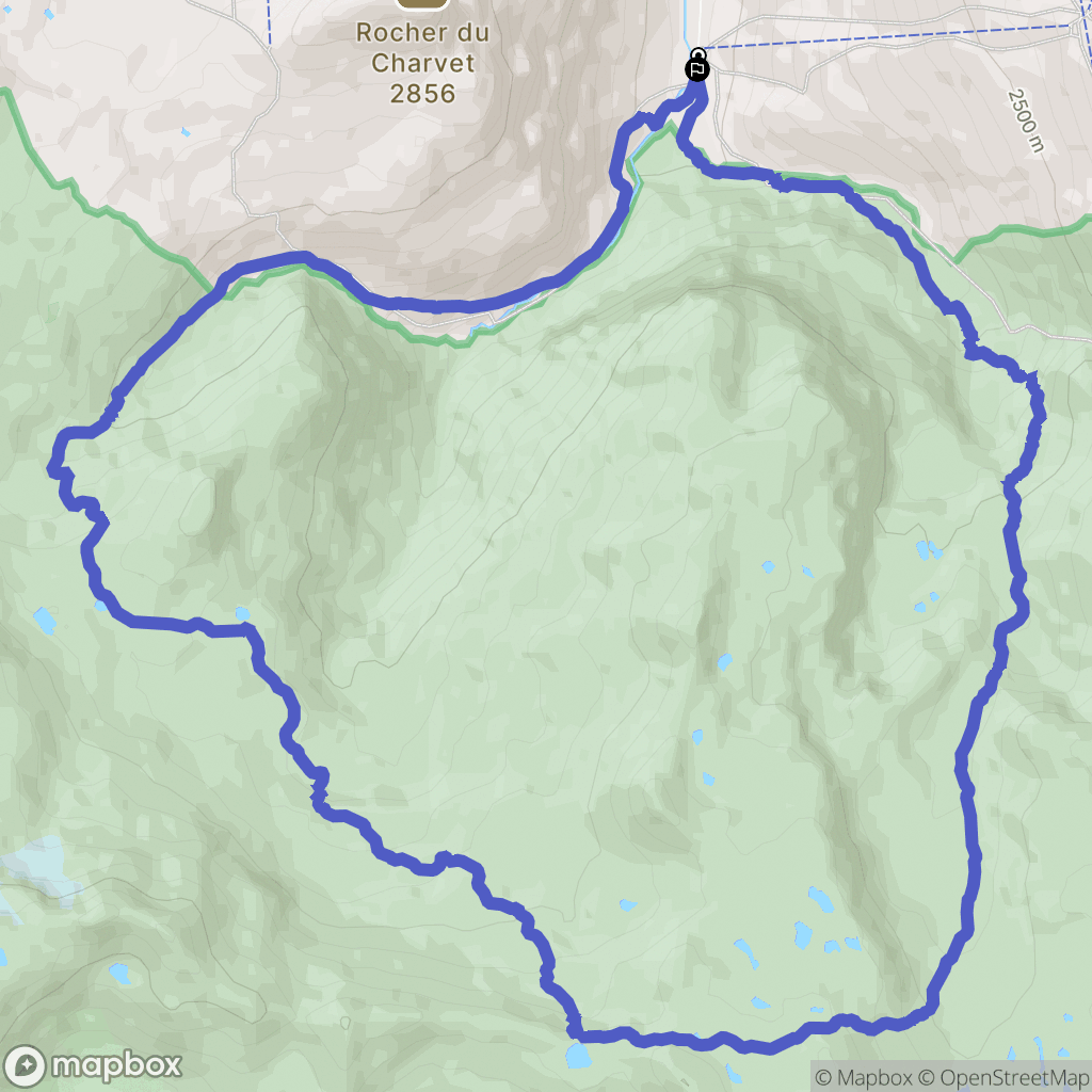 Val-d'Isère : carte du parcours de randonnée - France