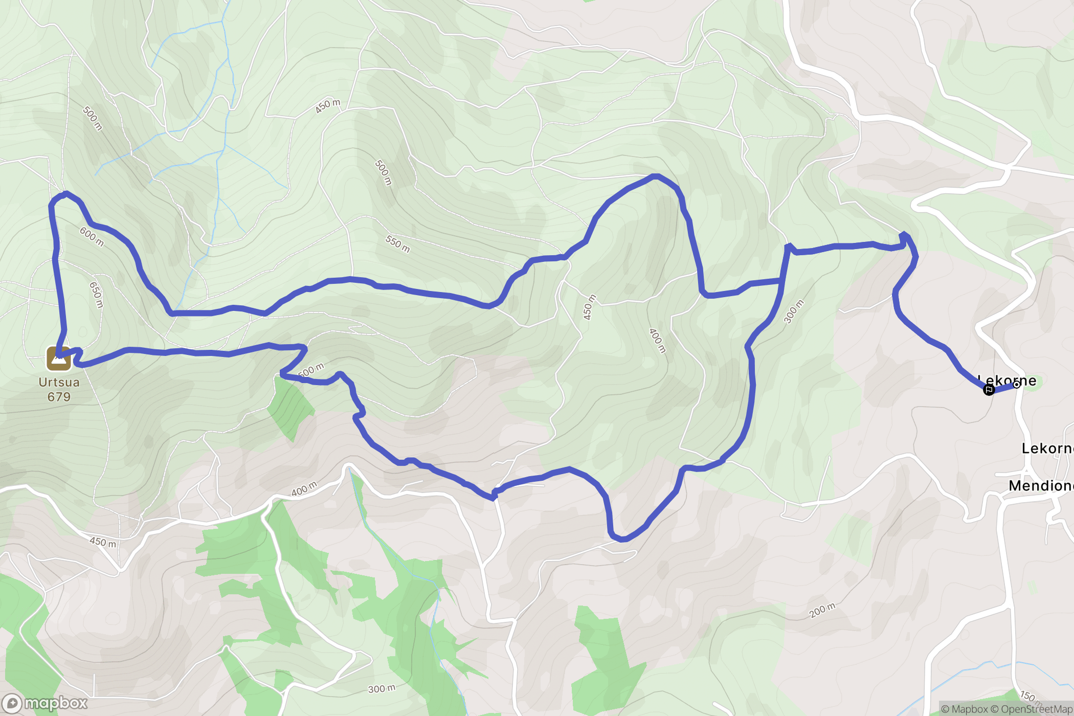 Mendionde : carte du parcours de randonnée - France