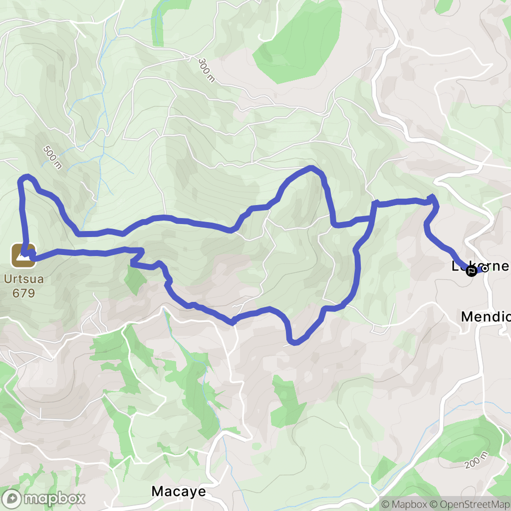 Mendionde : carte du parcours de randonnée - France