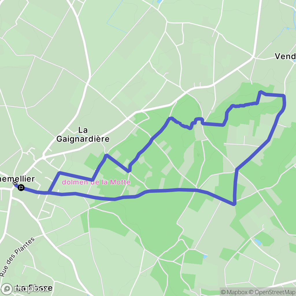 Chemellier : carte du parcours de randonnée - France