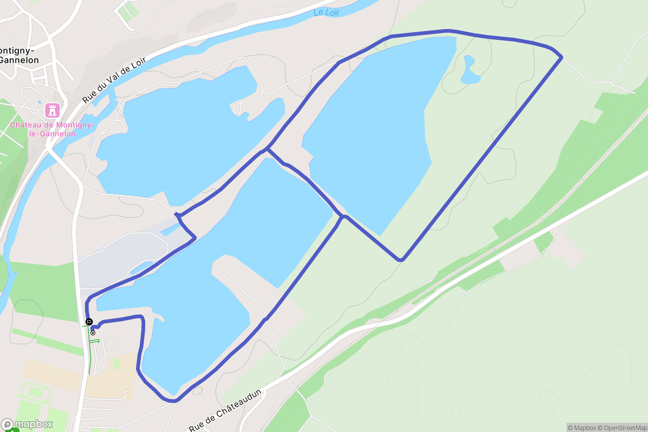 Cloyes-les-Trois-Rivières : carte du parcours de randonnée - France