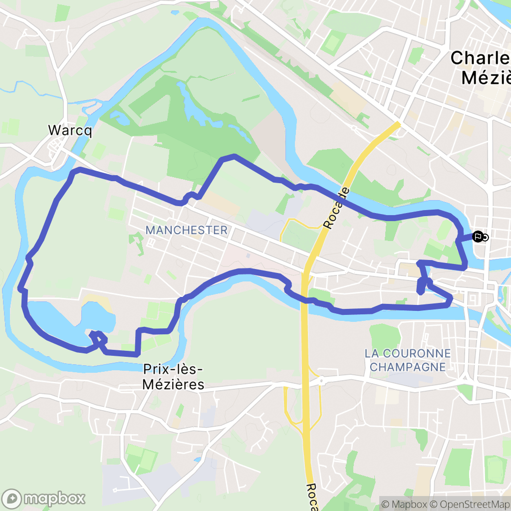 Charleville-Mézières : carte du parcours de randonnée - France