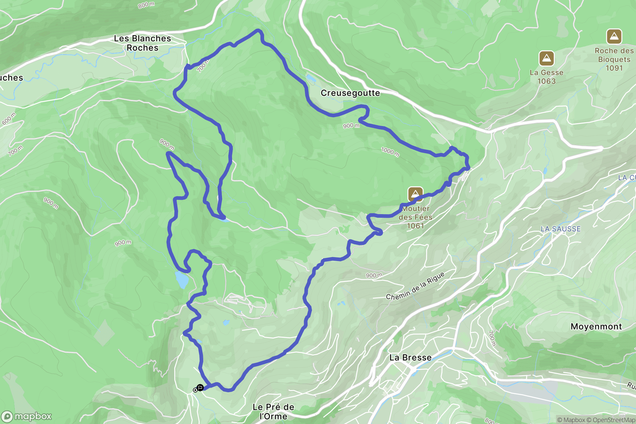 La Bresse : carte du parcours de randonnée - France
