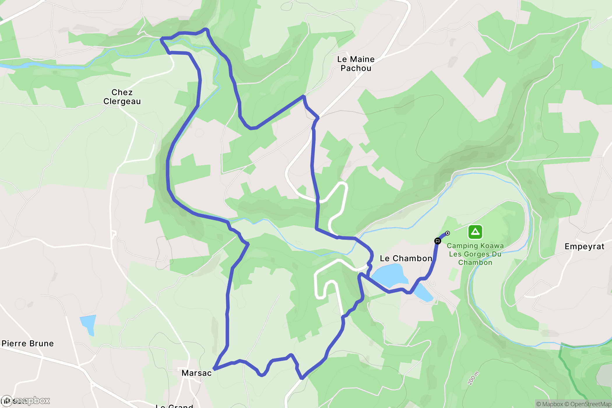 Eymouthiers : carte du parcours de randonnée - France