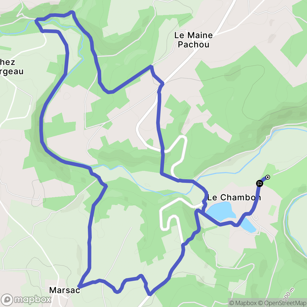 Eymouthiers : carte du parcours de randonnée - France