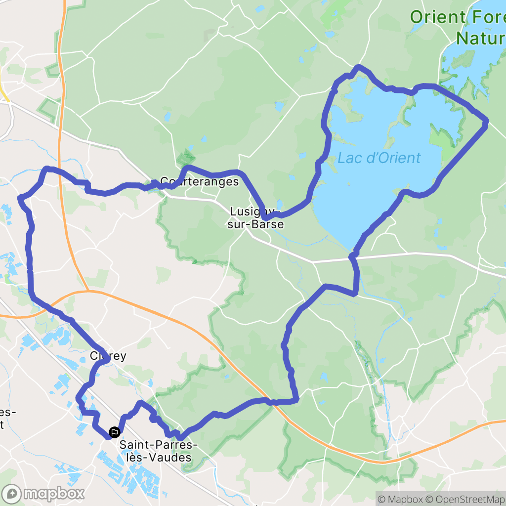 Vaudes : carte du parcours de randonnée - France