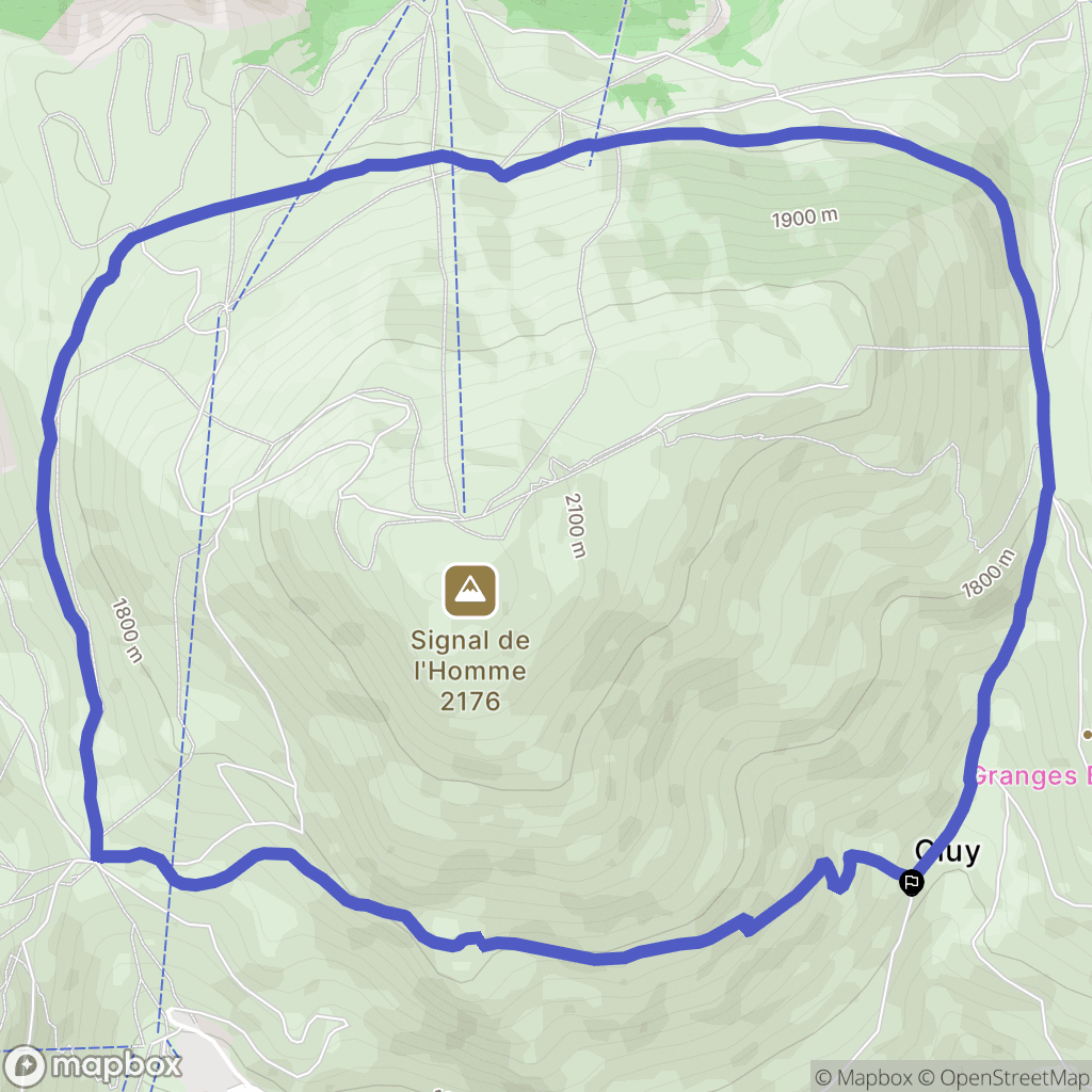 Auris : carte du parcours de randonnée - France