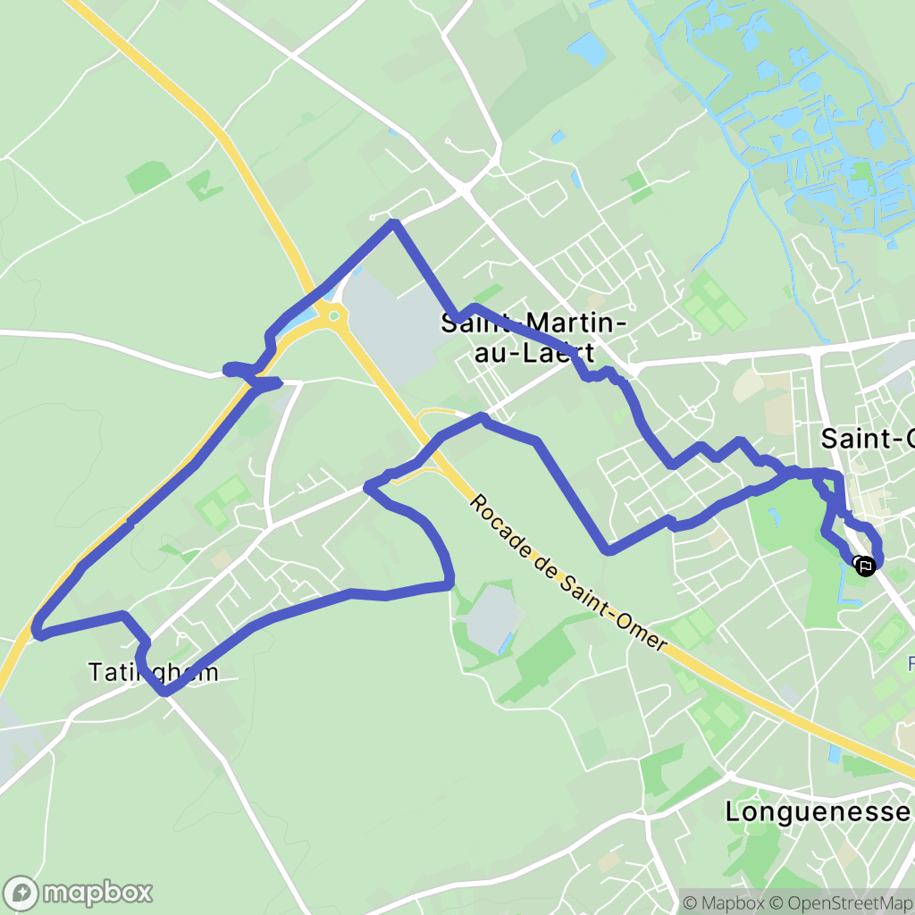 Saint-Omer : carte du parcours de randonnée - France