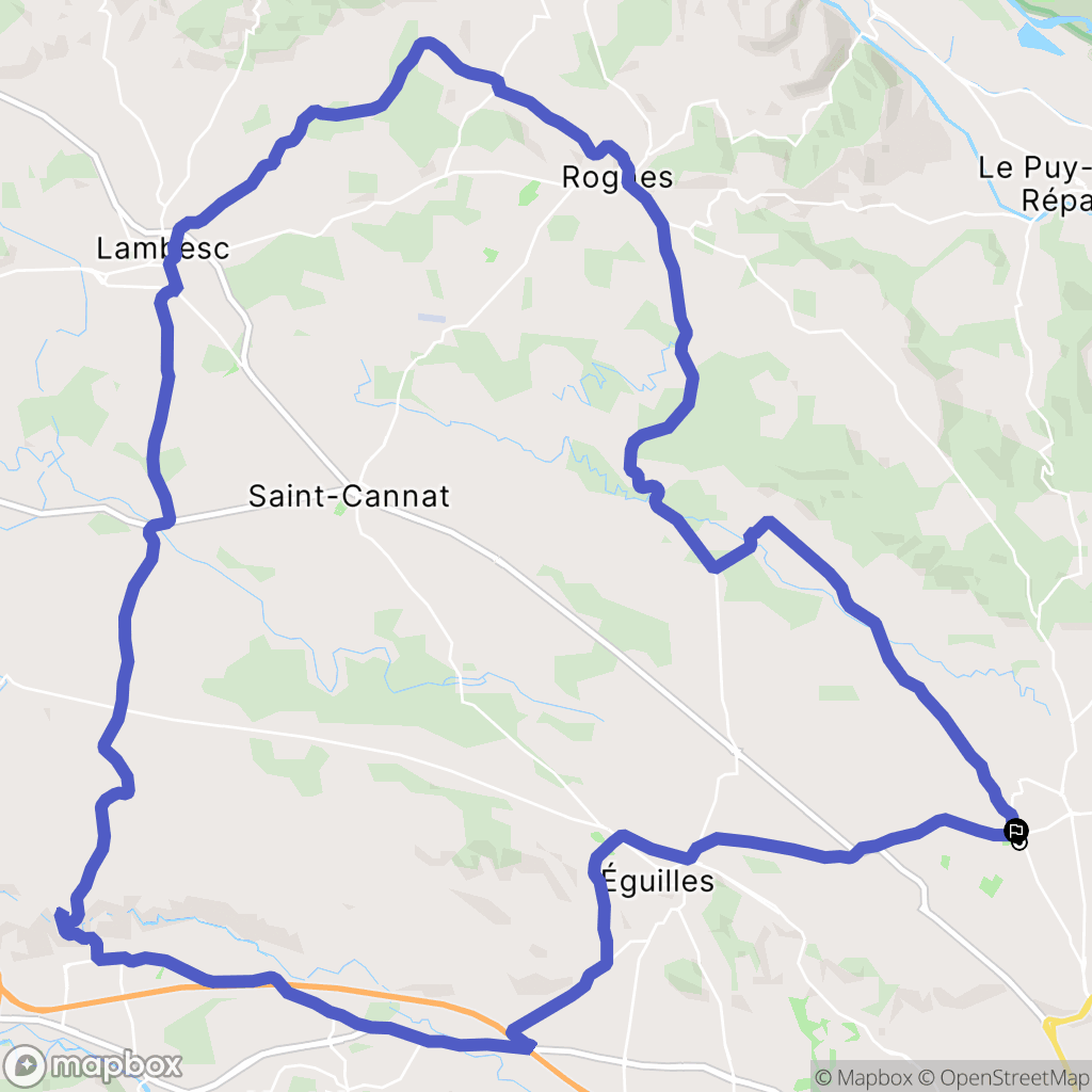 Aix-en-Provence : carte du parcours de randonnée - France