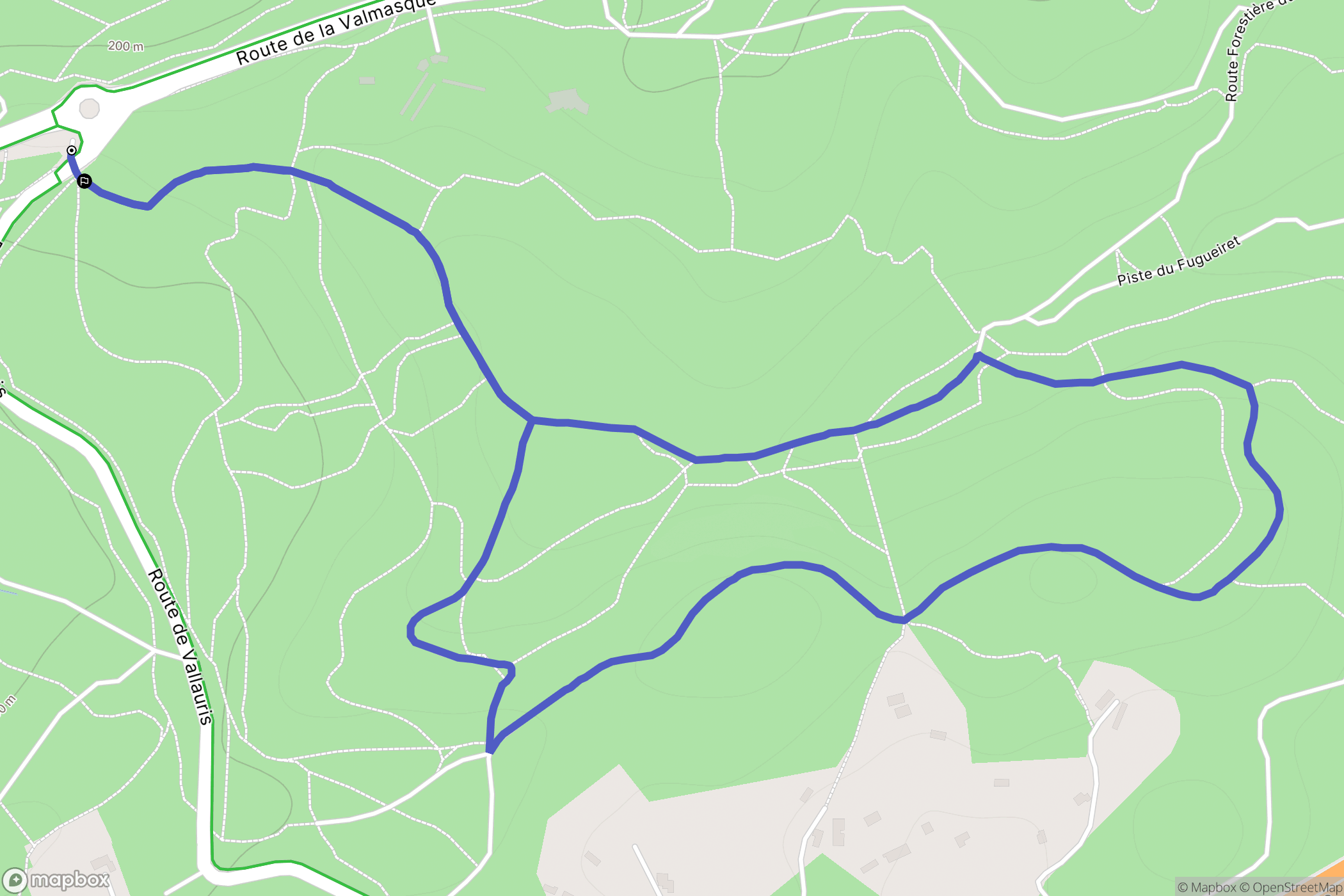 Mougins : carte du parcours de randonnée - France