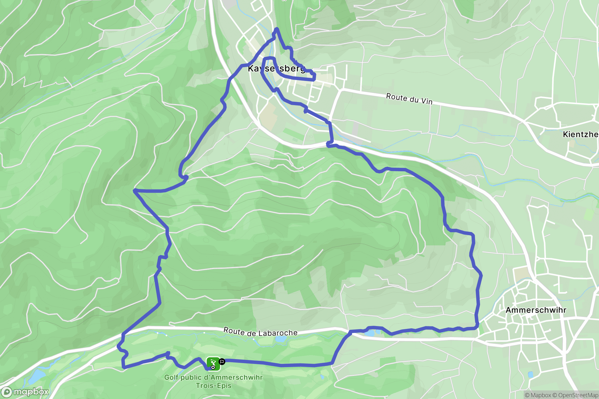 Ammerschwihr : carte du parcours de randonnée - France