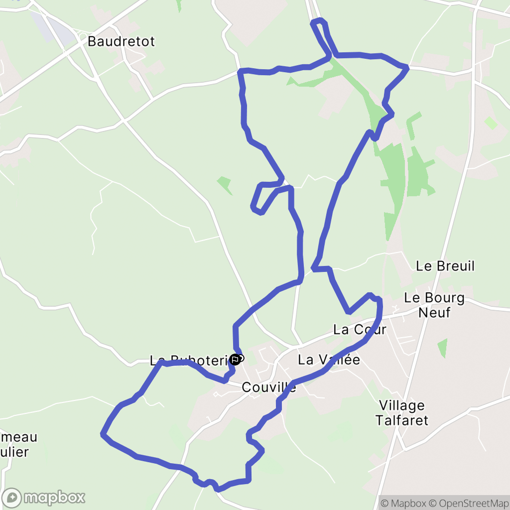 Couville : carte du parcours de randonnée - France
