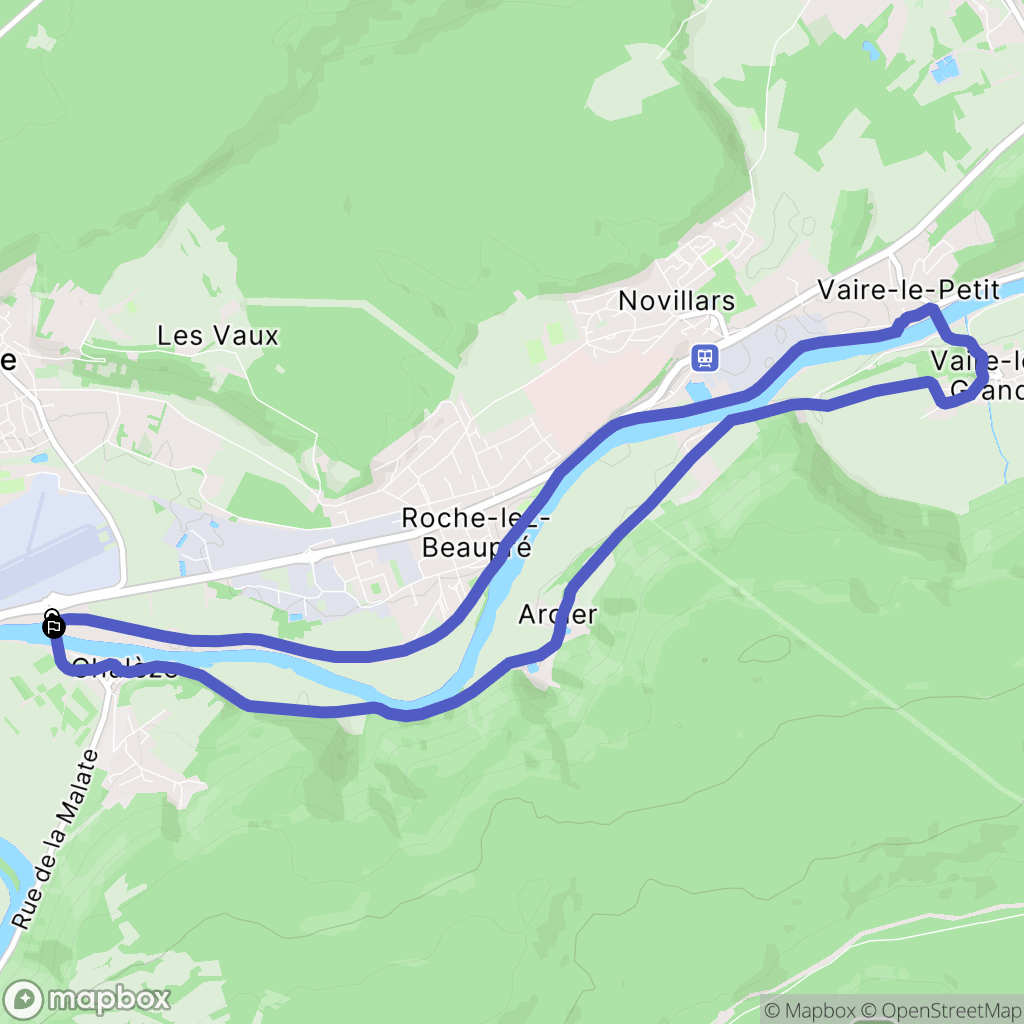 Thise : carte du parcours de randonnée - France