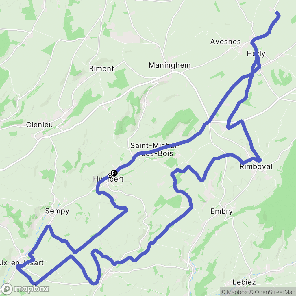 Humbert : carte du parcours de randonnée - France