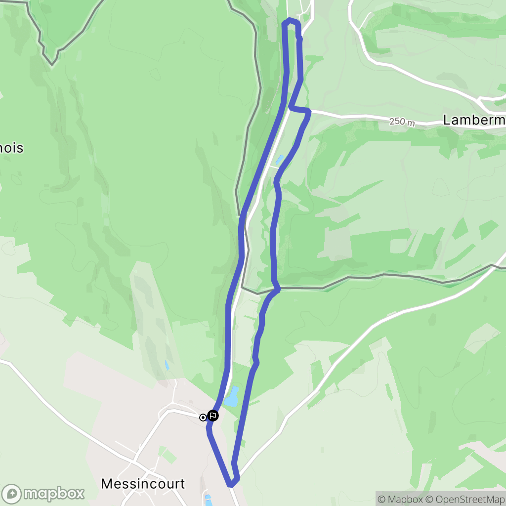 Messincourt : carte du parcours de randonnée - France