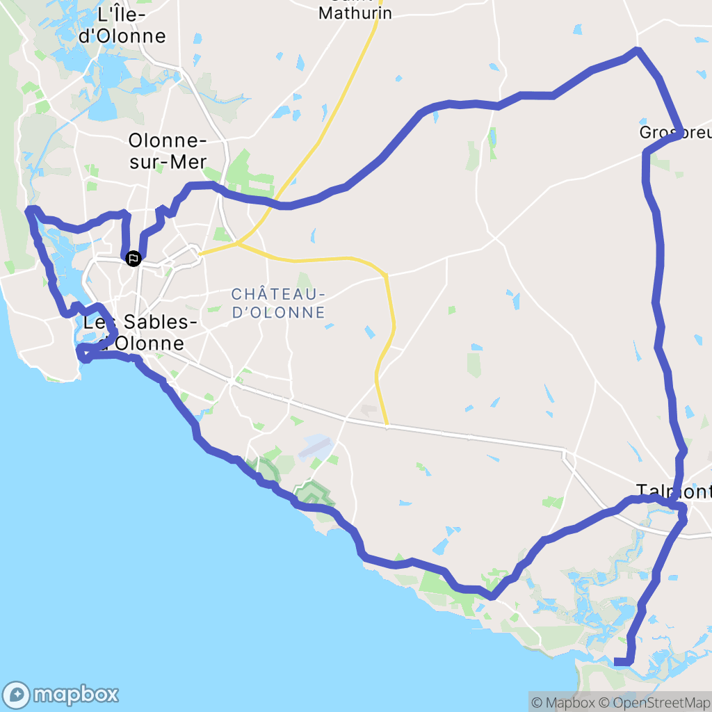 Les Sables-d'Olonne : carte du parcours de randonnée - France