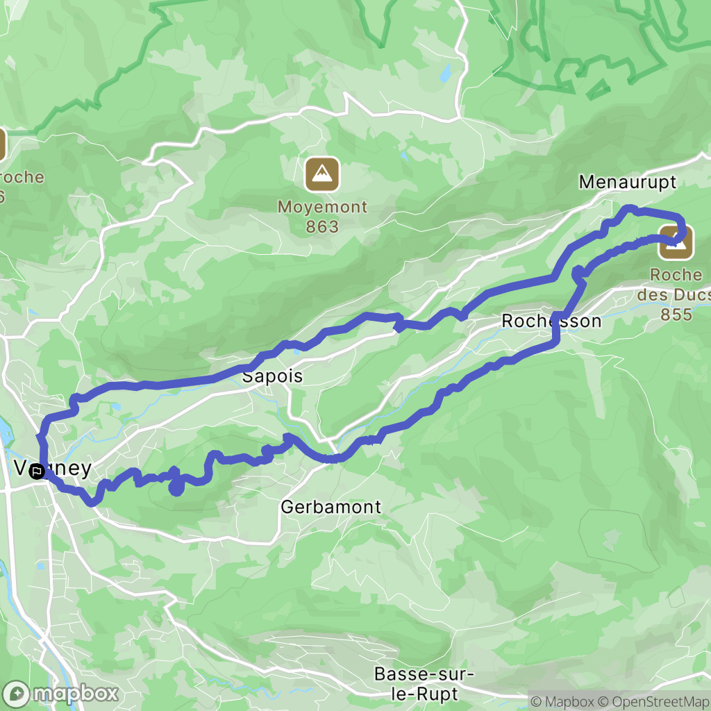 Vagney : carte du parcours de randonnée - France