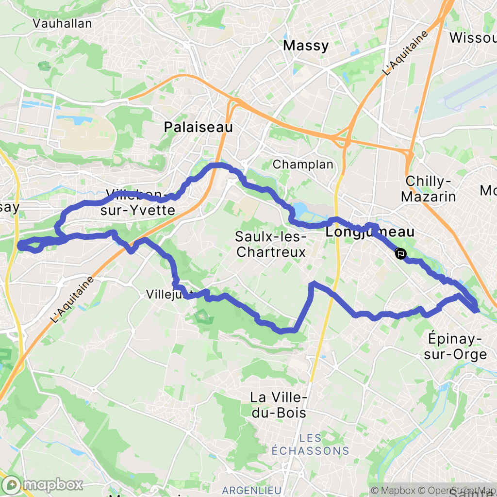 Longjumeau : carte du parcours de randonnée - France
