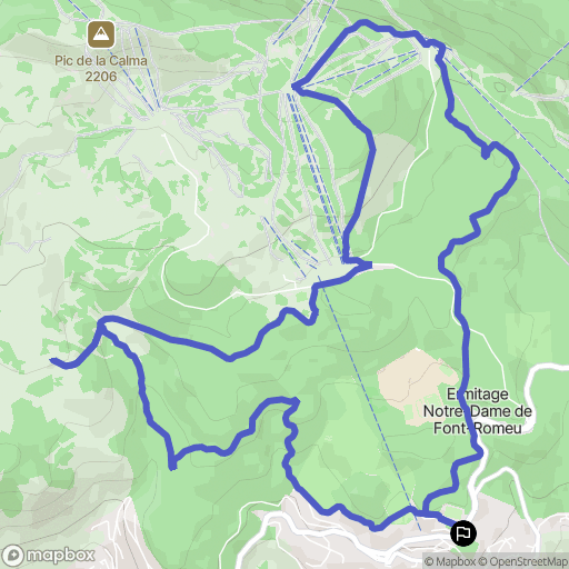 Font-Romeu-Odeillo-Via : carte du parcours de randonnée - France