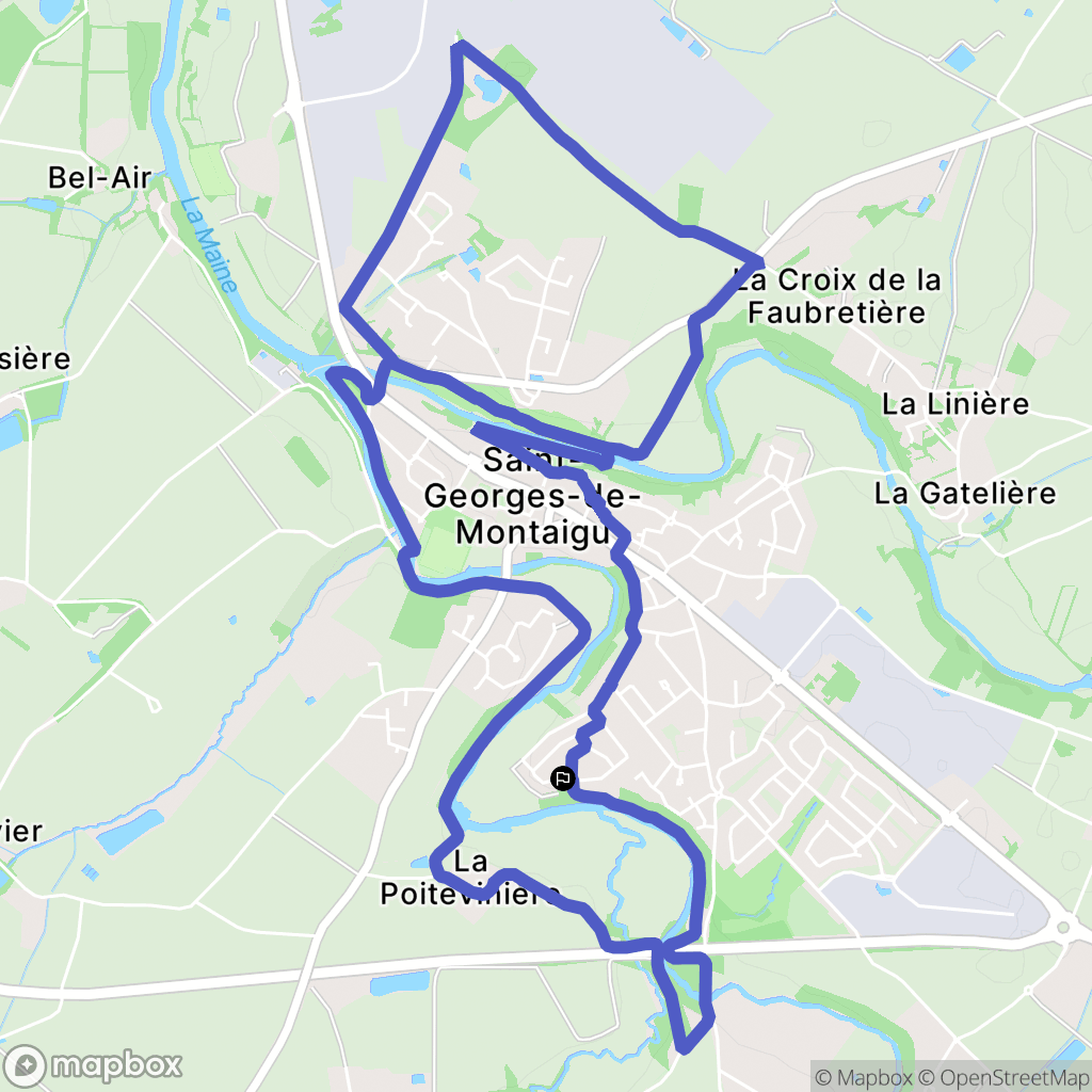 Montaigu-Vendée : carte du parcours de randonnée - France