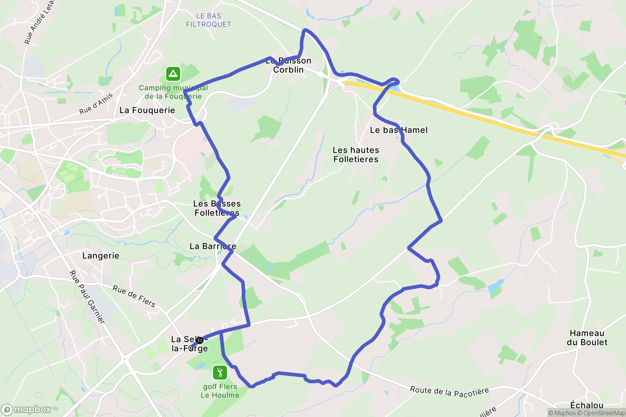 La Selle-la-Forge : carte du parcours de randonnée - France