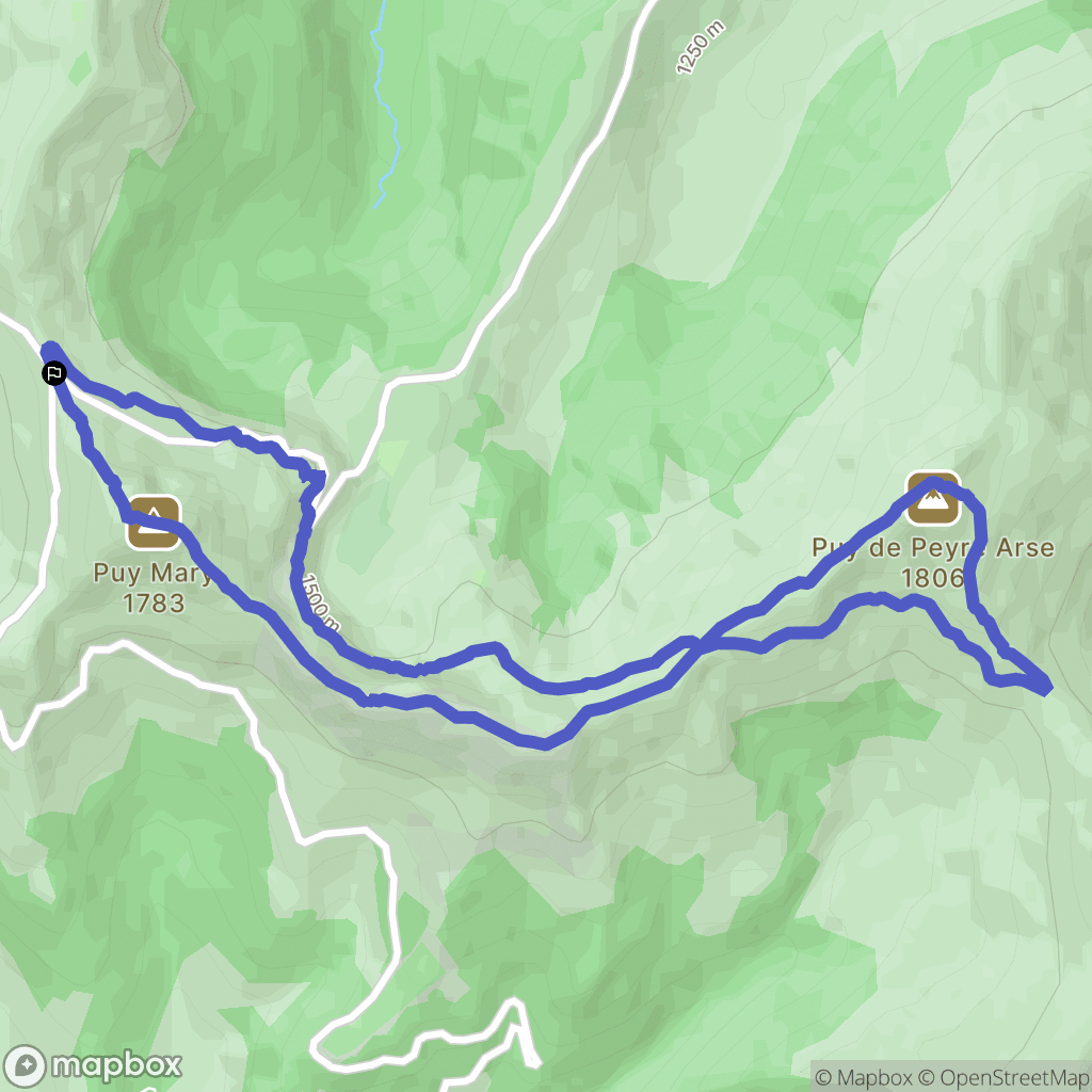 Le Claux : carte du parcours de randonnée - France