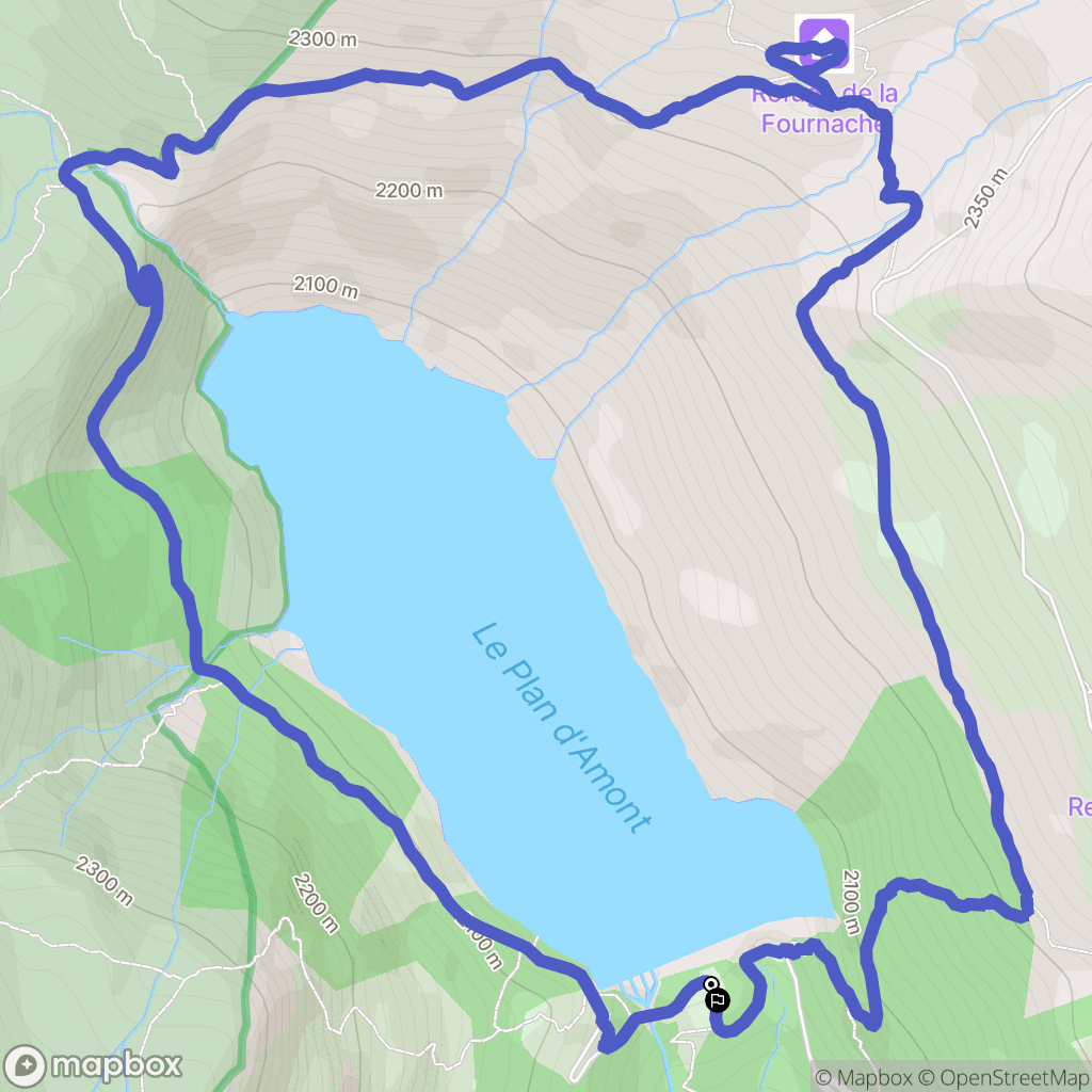 Aussois : carte du parcours de randonnée - France