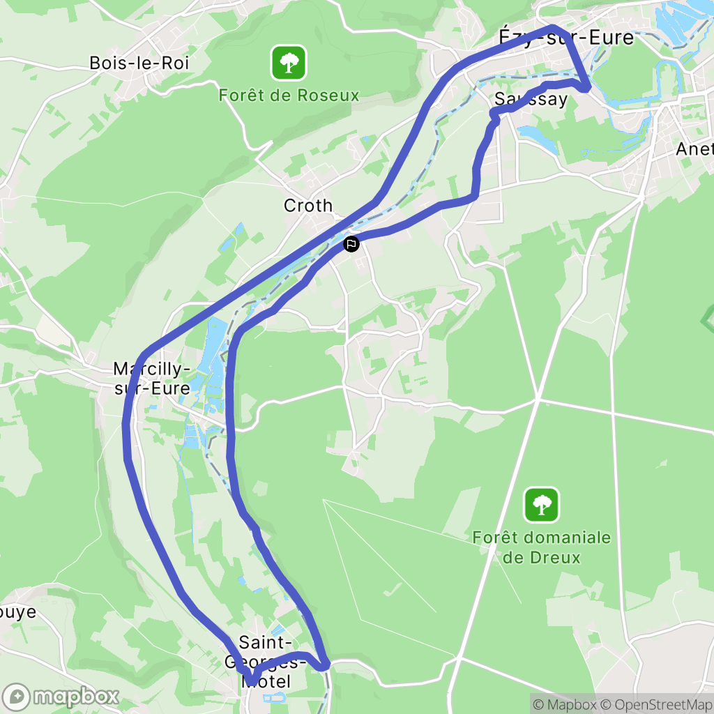 Sorel-Moussel : carte du parcours de randonnée - France