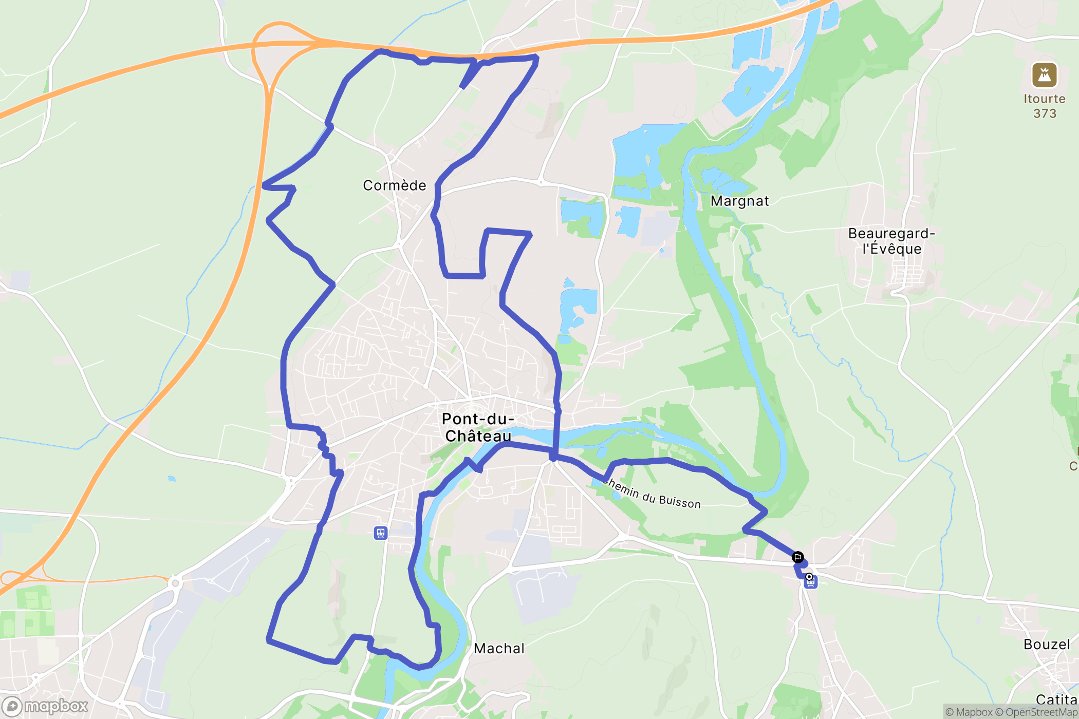 Vertaizon : carte du parcours de randonnée - France